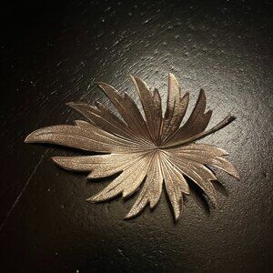 Vintage Silver Tone Bold Leaf Brooch